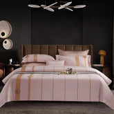 Malako Italian Opulence Blush Pink Jacquard Super King Size 100% Cotton Bedding - MALAKO